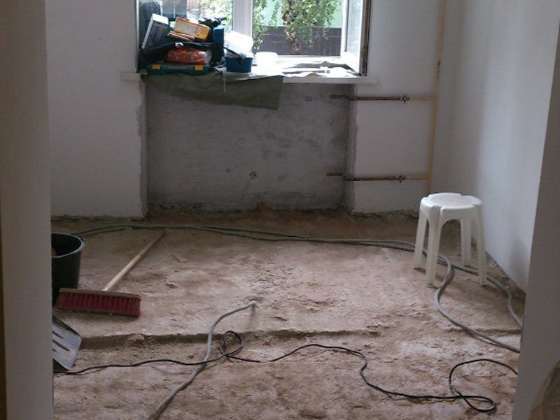 Пол перед работой Пол перед работой