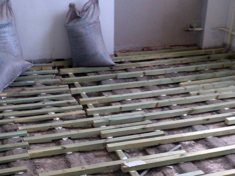 Монтаж лаг пола Монтаж лаг пола